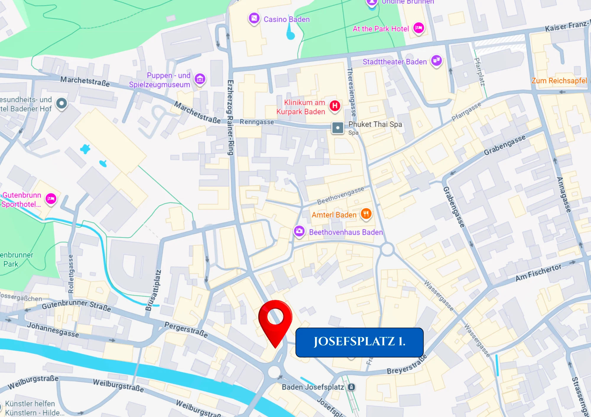 Lageplan Josefsplatz 1 Kurstadt Baden Zentrum
